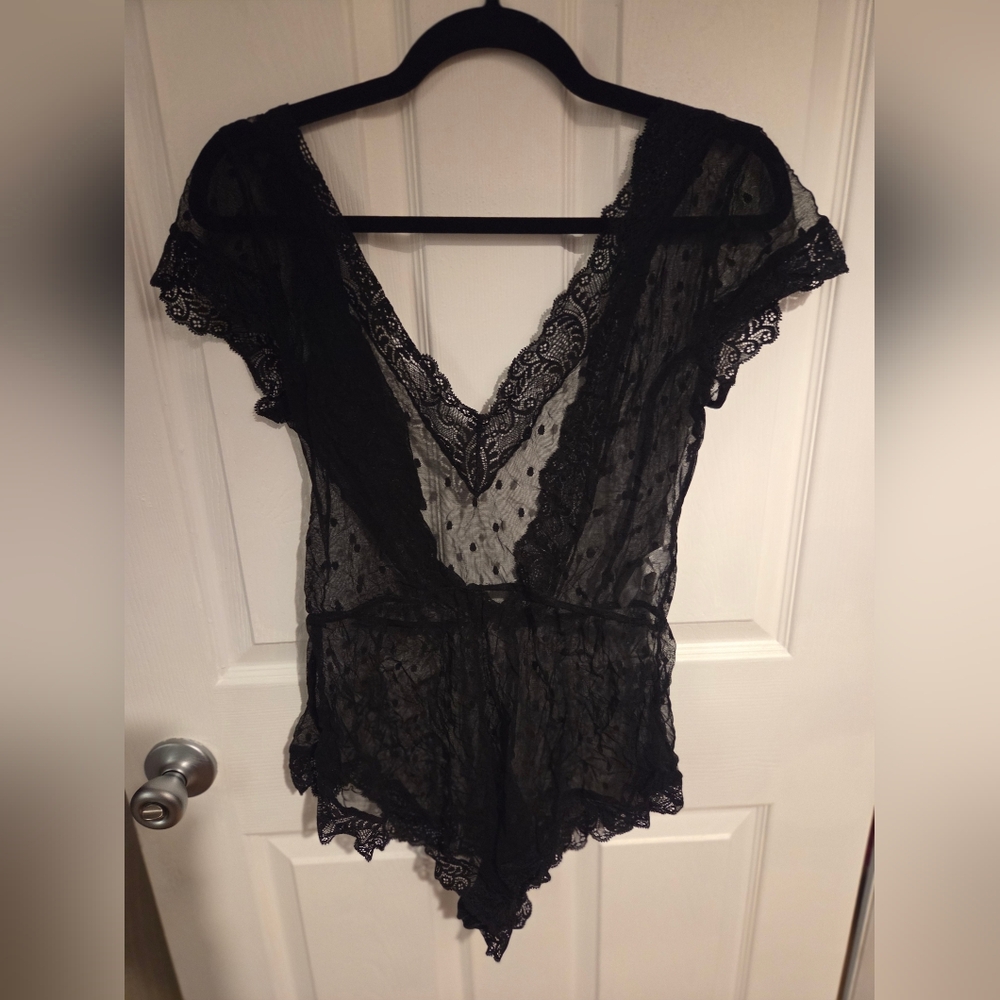 Elegant Black Lace Bodysuit